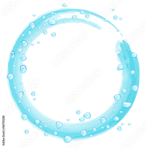 Water splash with water drops isolated