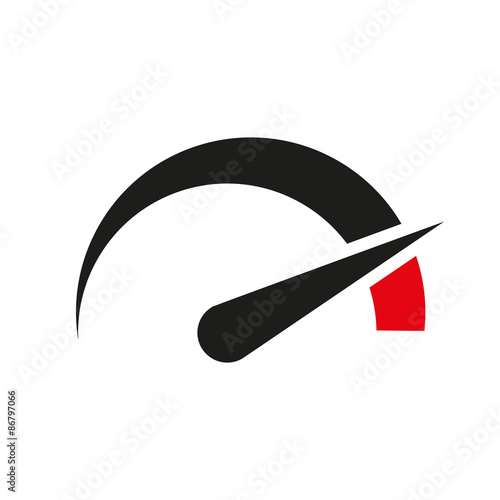 The tachometer, speedometer and indicator icon.
