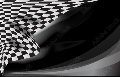 checkered race flag waveing vector background layout design