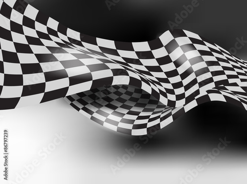 checkered race flag waveing vector background layout design