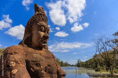 Sculpture with river in Angkor Thom © kksteven