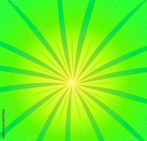 green burst, starburst rays background vector design