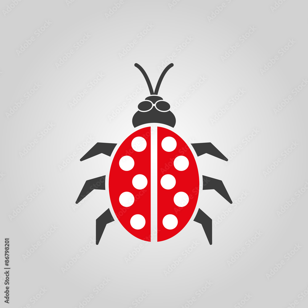 The ladybug icon. Ladybird and bug, beetle symbol. Flat The ladybug icon. Ladybird and bug, beetle symbol. Flat