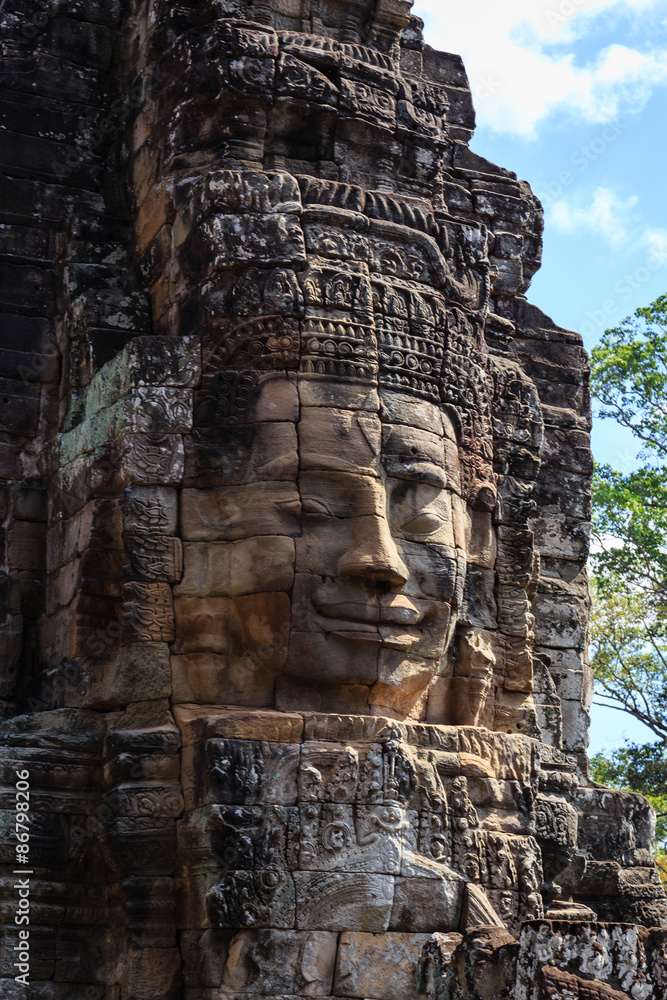 The Smile Face of  Tower in Bayon Temple