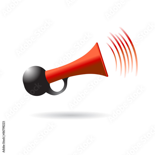 red and black air horn icon vector illustration