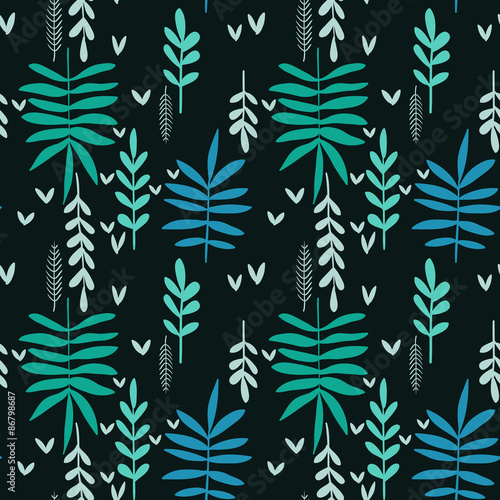 Hand-drawn seamless leaf pattern