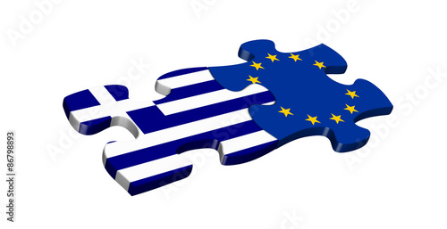 GREEK and EU FLAGS Jigsaw Pieces