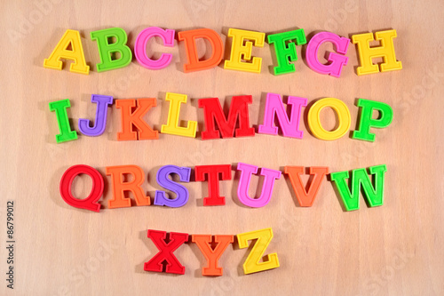 Colorful plastic alphabet letters