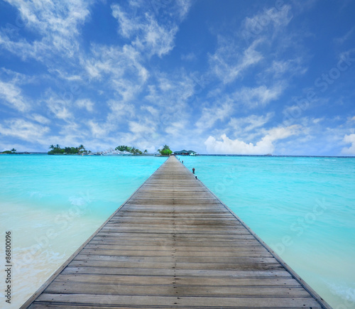 Pathway on the ocean in Maldives © eranda