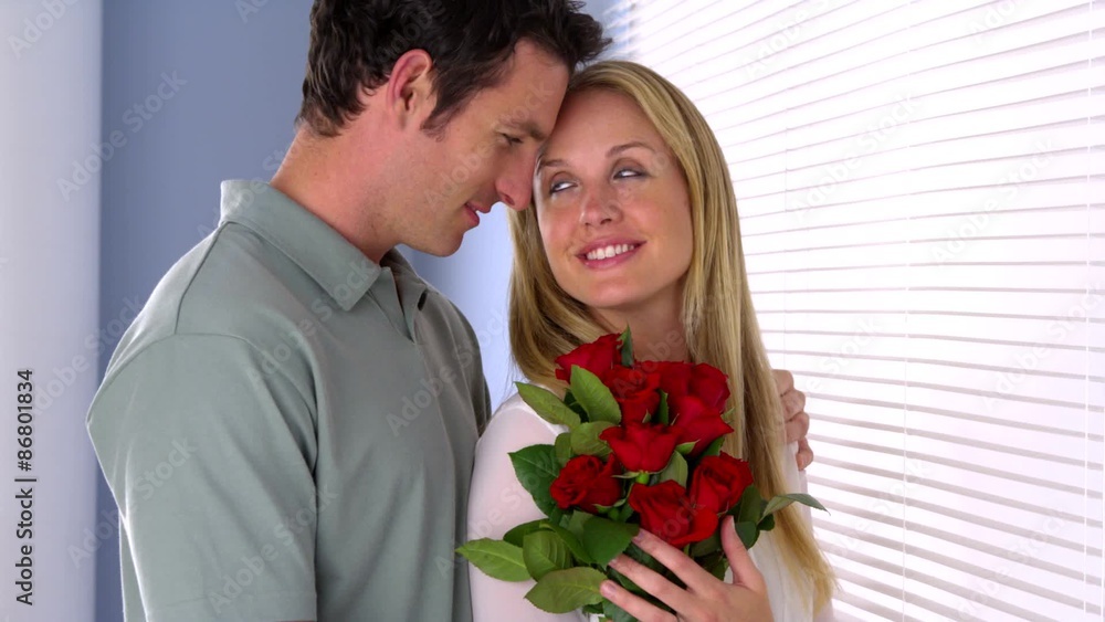 Girlfriend gets surprised with flowers Girlfriend gets surprised with flowers