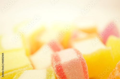 colorful jelly in soft and blur style for background
 photo
