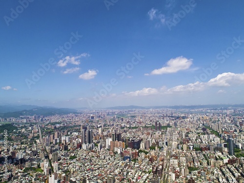 Taipei city from top view