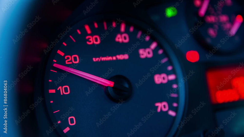 Analogue rev up counter in car Analogue rev up counter in car