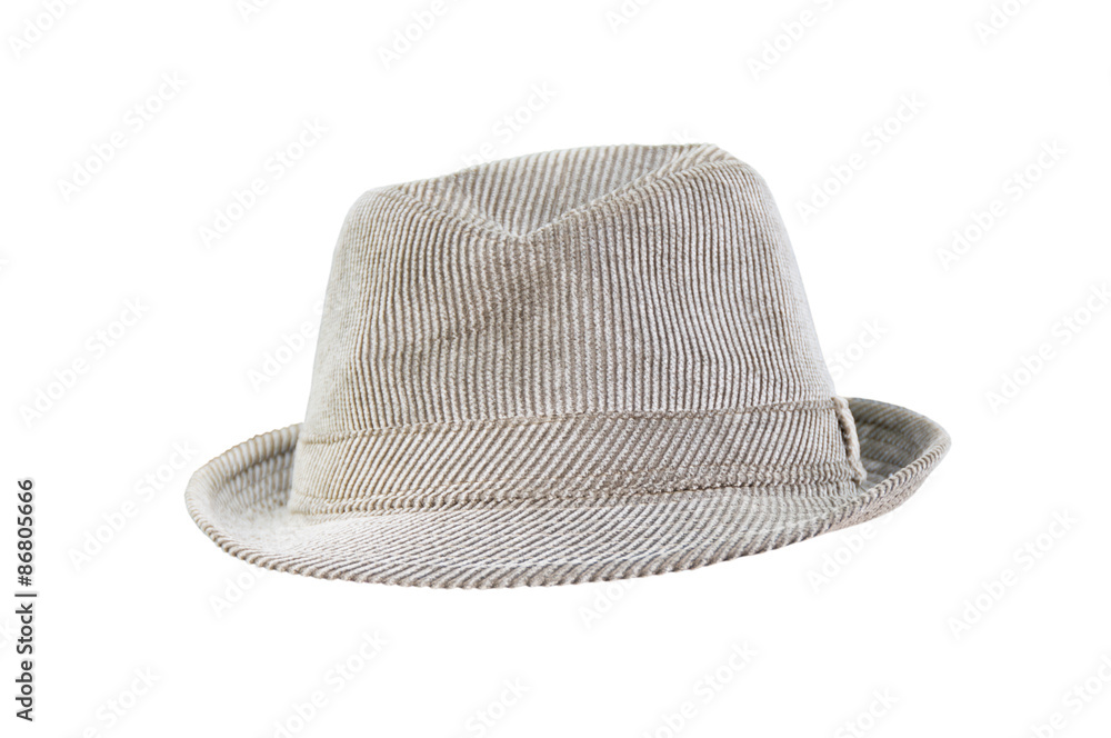 Gray hat on a white background. Gray hat on a white background.