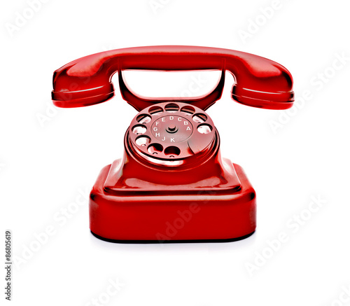 Rotes Wählscheibentelefon