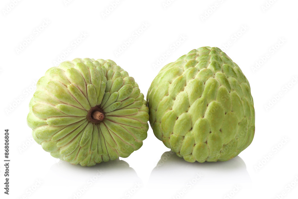 custard apple on white background custard apple on white background
