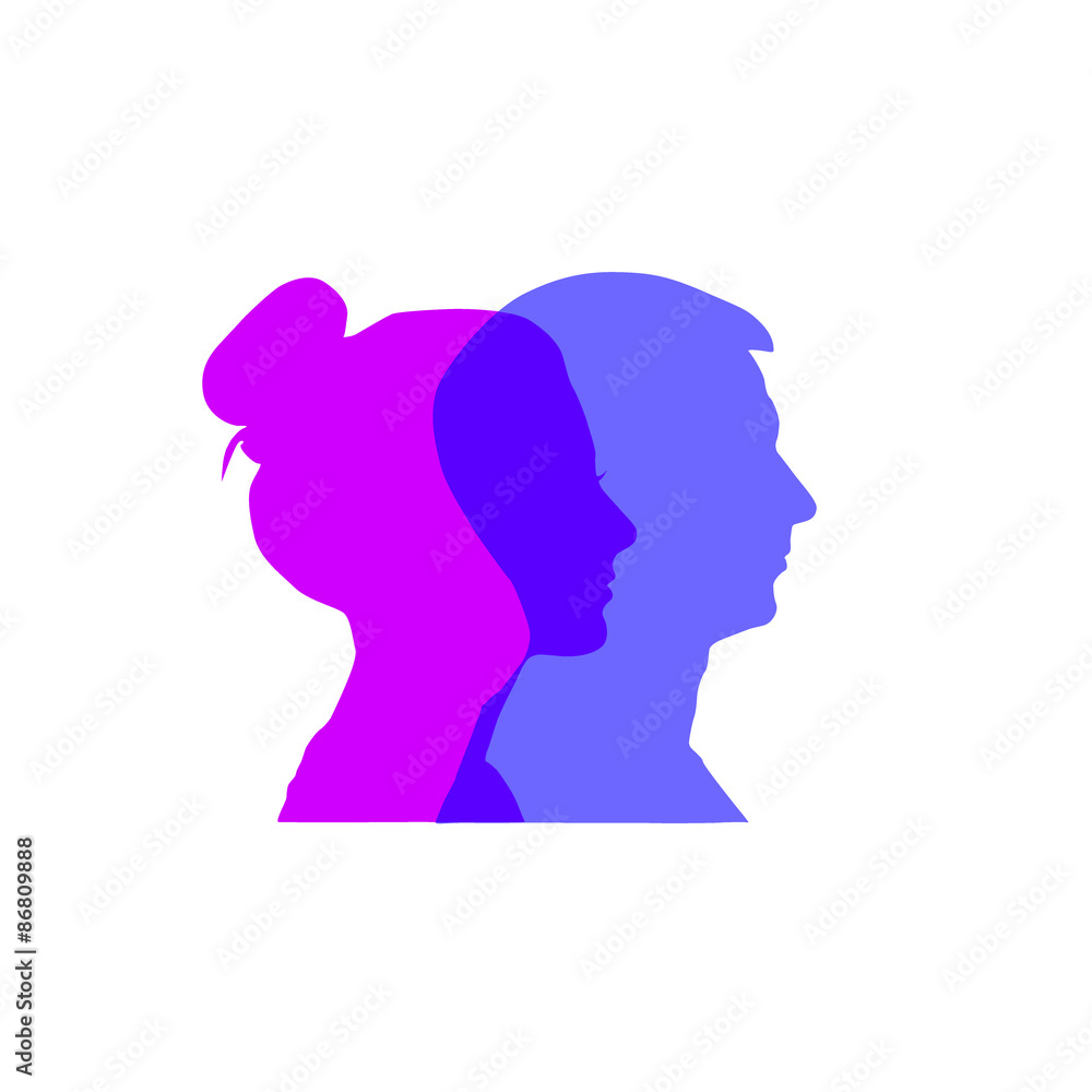 Vector illustration of Couple's silhouette