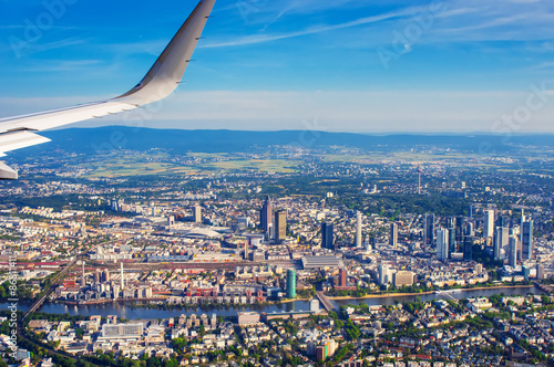 Aerial view of Frankfurt Main from airplane © unclepodger