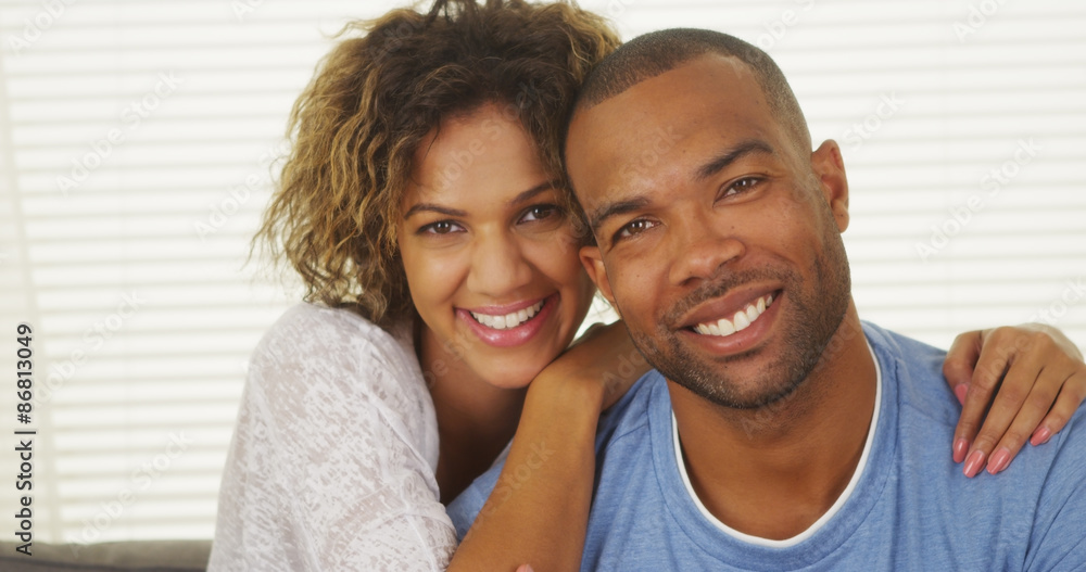Happy Black couple smiling Happy Black couple smiling