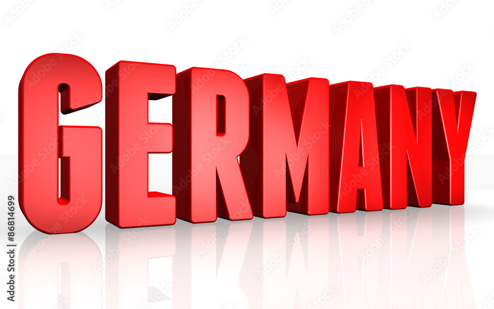 Fototapeta premium 3D germany text on white background