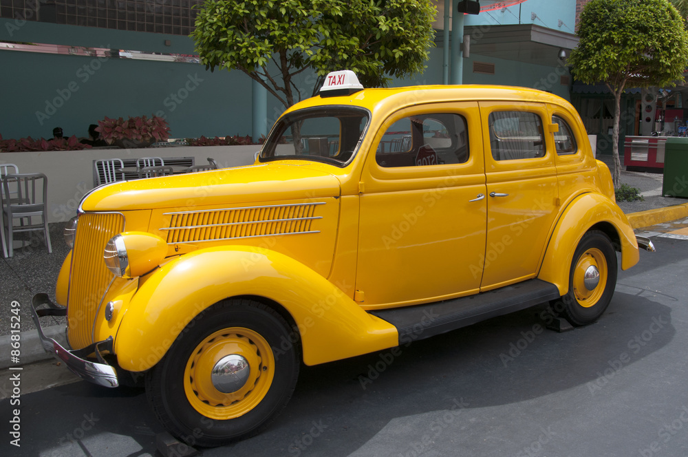 vintage taxi yellow color