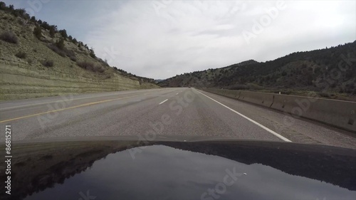 A timelapse of a car driving in central Utah photo