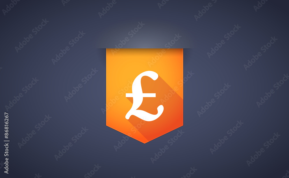 long shadow ribbon icon with a pound sign long shadow ribbon icon with a pound sign
