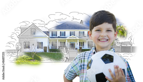Boy Holding Soccer Ball In ...