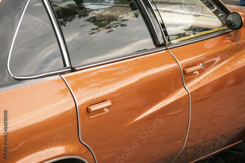 Detail of classic retro vintage car closeup