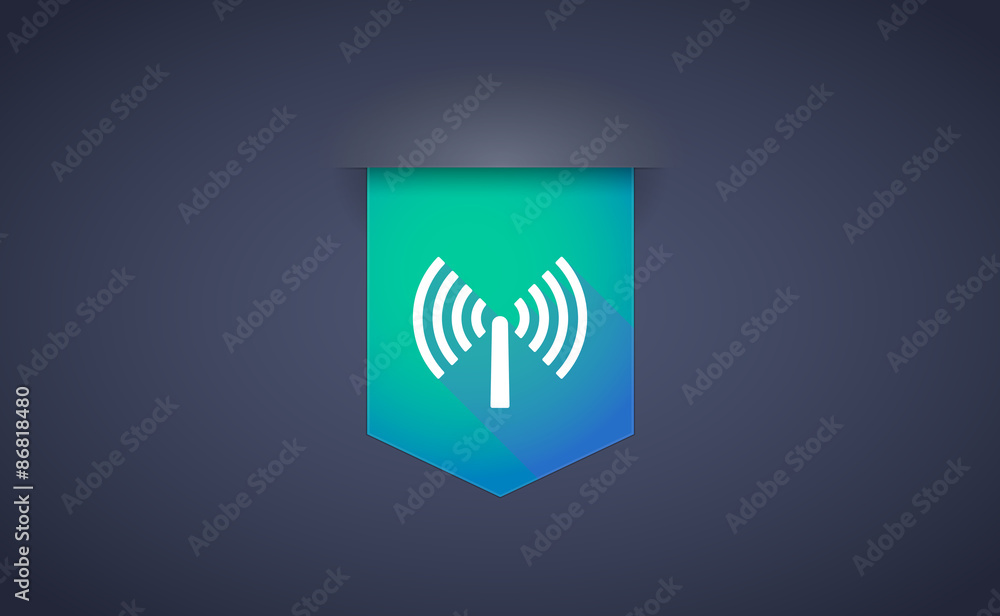 long shadow ribbon icon with an antenna long shadow ribbon icon with an antenna