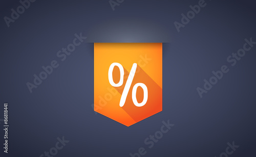 long shadow ribbon icon with a discount sign