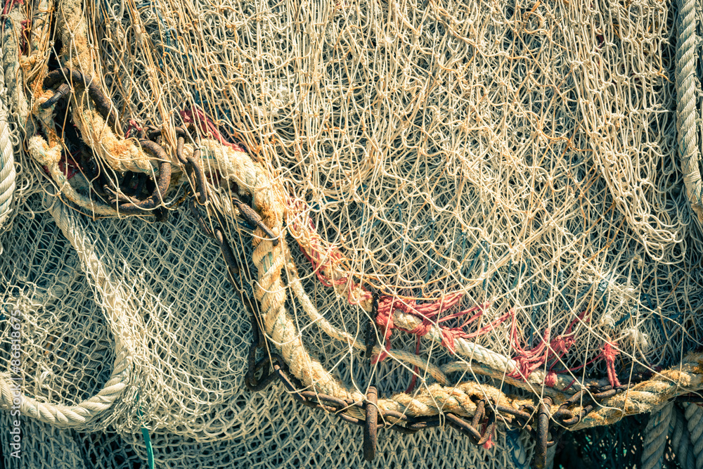 Old fishing nets and ropes Old fishing nets and ropes