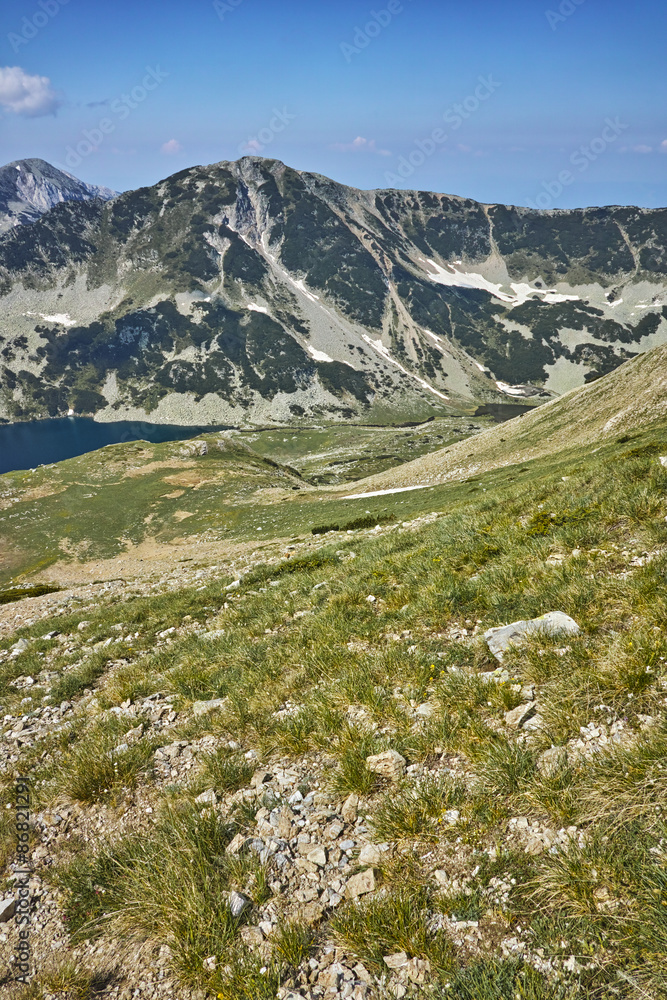 Panoramic view towards Vlahini Lakes, Pirin Mountain, Bulgaria Panoramic view towards Vlahini Lakes, Pirin Mountain, Bulgaria