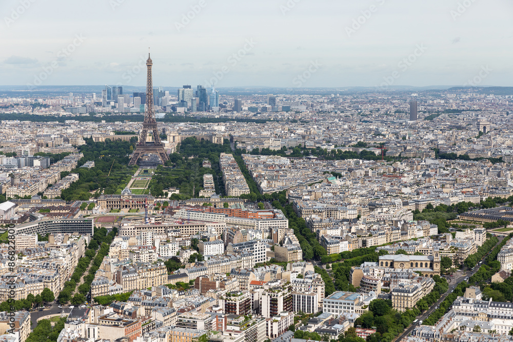 View of Paris with Eiffel Tower from Montparnasse building