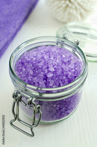 Bath salt in a glass jar