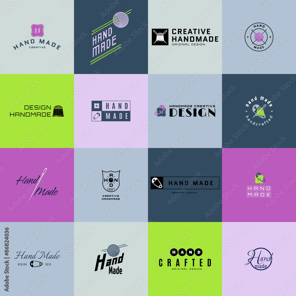 Fototapeta premium Handmade badges logos and labels for any use