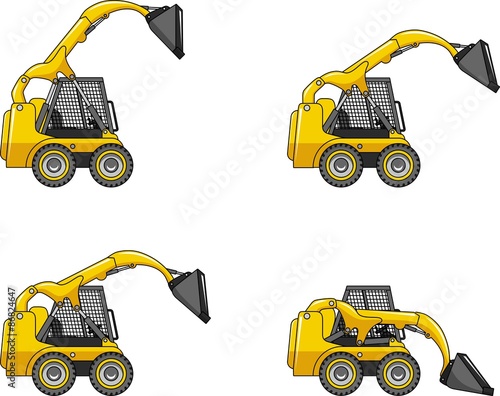 Skid steer loaders. Heavy construction machines.