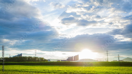 Wallpaper Mural Sunset with clouds over city timelapse Torontodigital.ca