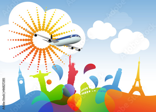 aereo, vacanze, vacanza, volare