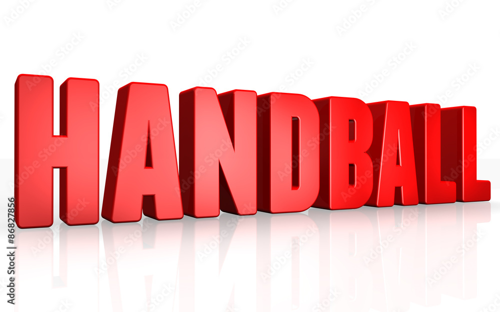 3D handball text on white background 3D handball text on white background