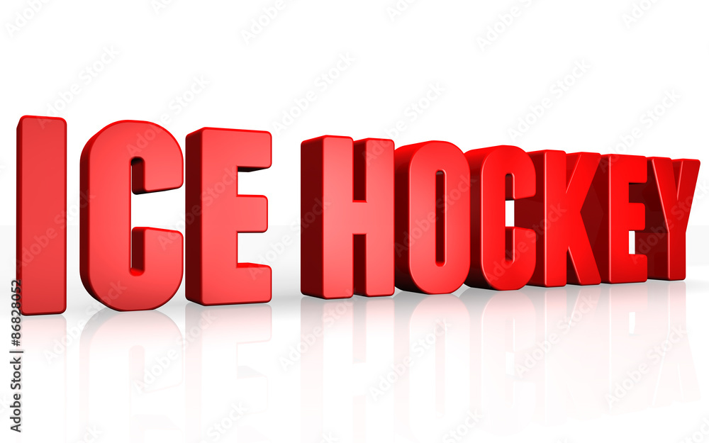 3D ice hockey text on white background 3D ice hockey text on white background