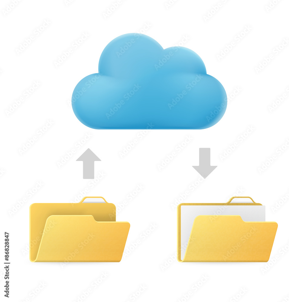 Cloud storage with folders. Elements Cloud storage with folders. Elements