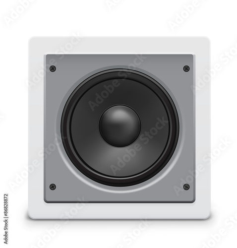 Audio speaker icon on white background
