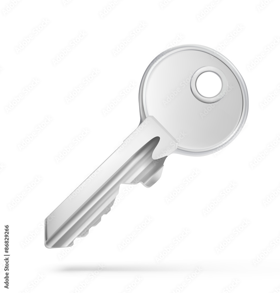 Metal key on white background. Vetor illustration Metal key on white background. Vetor illustration