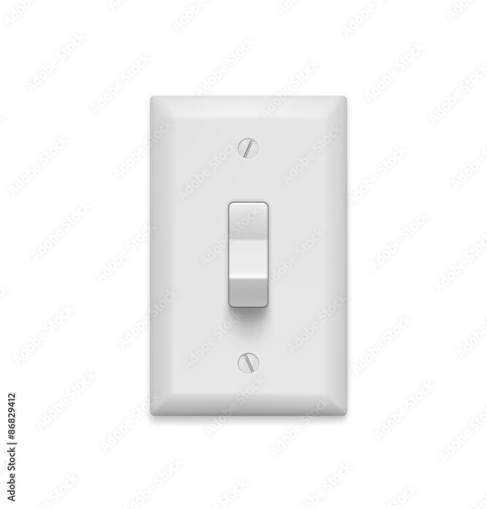 Light switch on white background. Vector illustration Light switch on white background. Vector illustration