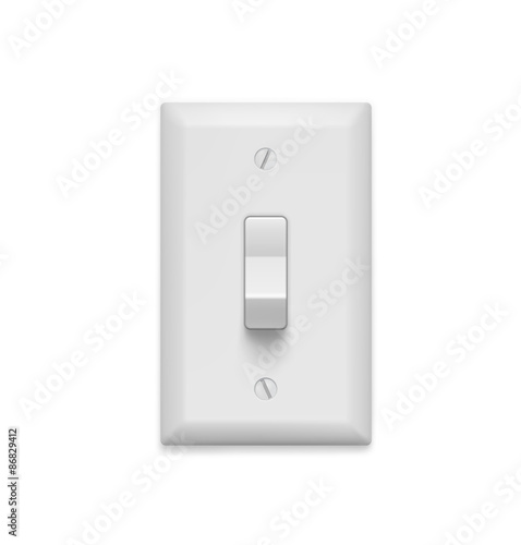 Light switch on white background. Vector illustration photo