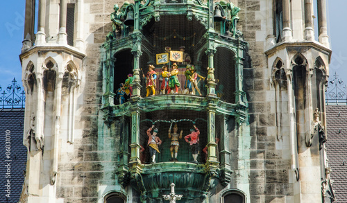 Glockenspiel in New Town Hall in Munich Germany photo