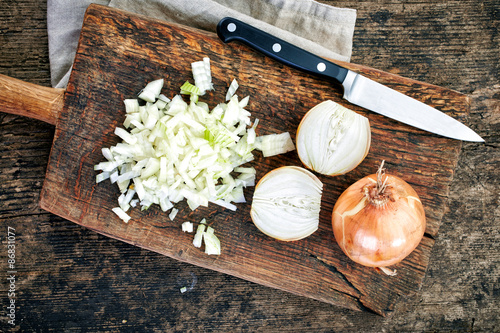 Konstfotografi chopped onions