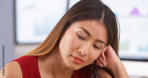 Unhappy Japanese businesswoman