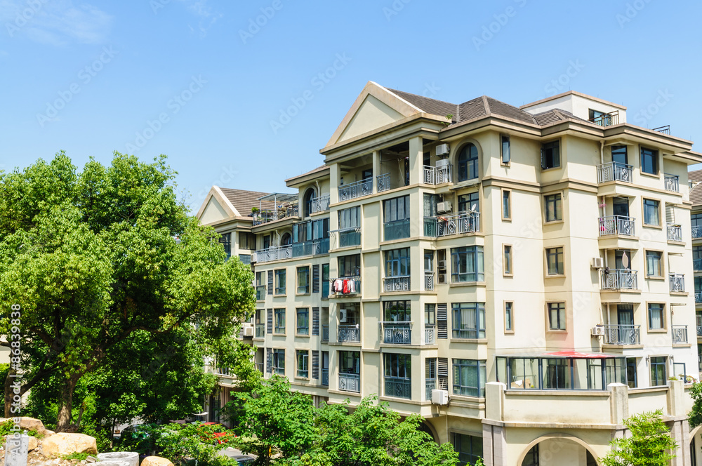 Fototapeta premium apartment building in suburban area